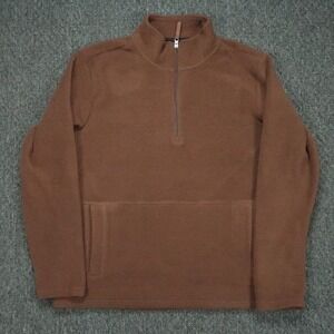 Free Fly Pullover Mens XXL Brown Fleece Quarter Zip Performance Bamboo‎ Pile 2XL